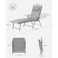 con colchón de 6 cm de Grosor, reposacabezas extraíble, de Aluminio antióxido, Transpirable, reclinable, - details 2
