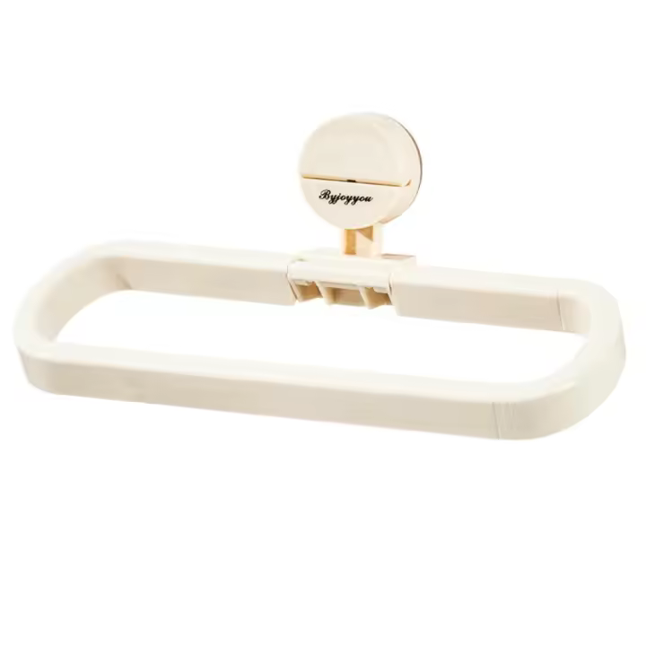 Soporte para papel de cocina con ventosa montado en la pared, bolsa de mantenimiento de frescura extraíble reutilizable, estante de almacenamiento de película, giratorio multifuncional - 1