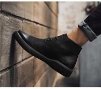 Productos de diseño 2024: zapatos de cuero genuino, realce de altura de moda británica y botas casuales de felpa para hombres - details 14