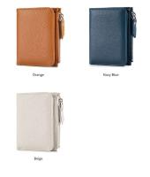 Cartera plegable de cuero genuino para mujer, billetera plegable con bloqueo RFID, tarjetero, billetera con clip para billetes, bolsillo para monedas con cremallera - details 3