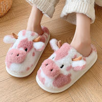 Pantuflas De Algodón Con Punto Para Mujer Invierno Pantuflas De Interior Cálidas Con Suela Gruesa Y Peluche Cierre Pull on Talla Verdadera - details 2