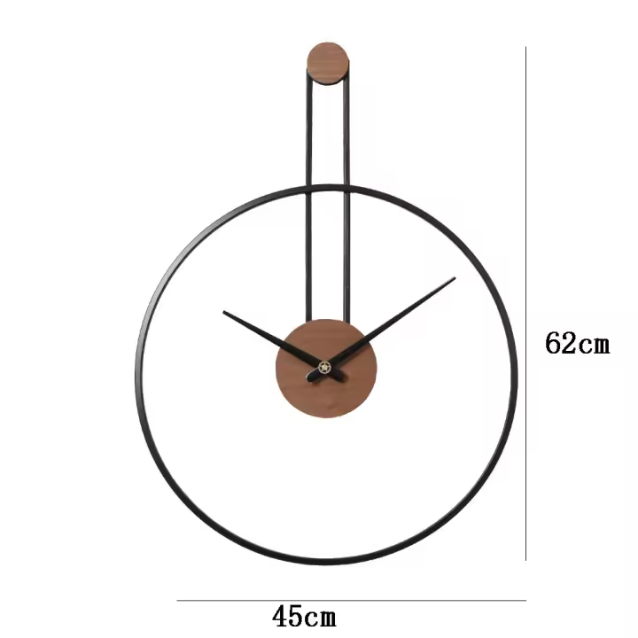 Reloj de cocina pared grandes y silenciosos para decoración de sala de estar, reloj Digital negro de gran tamaño para cocina, dormitorio y oficina, sin tictac, esfera de Metal y nogal, 17,7" - 1