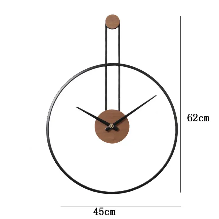 Reloj de cocina pared grandes y silenciosos para decoración de sala de estar, reloj Digital negro de gran tamaño para cocina, dormitorio y oficina, sin tictac, esfera de Metal y nogal, 17,7" - 1