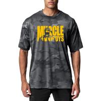 Camouflage Oversized Short Sleeve T-shirt Mens Mesh Dropped Shoulder Fitness T Shirt Summer Gym Clothing Bodybuilding Tops Tees - details 2
