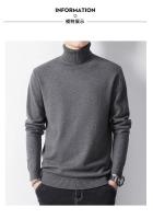 Suéter de punto grueso y cálido con cuello alto para hombre, camisa base, top de manga larga de moda - details 3