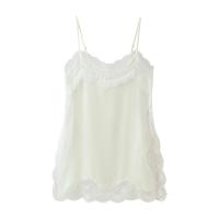 PB&ZA2025 Top con tirantes, diseño de encaje, holgado, informal, sencillo, dulce, con abertura, novedad de verano, ropa de mujer - details 1