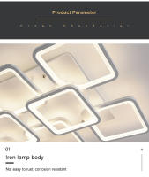 LEFAN-luces LED para habitación, lámparas de techo modernas para sala de estar, dormitorio, Hotel, oficina, Rectangular, regulable, 90CM - details 9