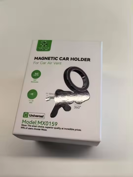 Woox Halo Lock Soporte Coche con Magsafe, Soporte Movil Coche para Rejilla Ventilación, Soporte Coche Magnético Compatible iPhone Xiaomi, Galaxy Series, No admite Carga, Negro - 1