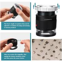 Lupa de bolsillo 30x con escala, lupa con iluminación LED UV, lupa HD de enfoque ajustable - details 7