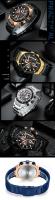 Reloj de cuarzo elegante de negocios de lujo para hombre, reloj de pulsera con banda de acero luminosa resistente al agua, gran regalo para novio/esposo - details 13