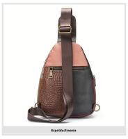Bolso de pecho de cuero genuino de estilo étnico Niucunzh Bolso cruzado vintage para mujeres con capa superior de cuero de vaca y parches - details 10