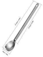 Spork - Vajilla de titanio para exteriores con mango largo, equipo de mochila, picnic, camping - details 4