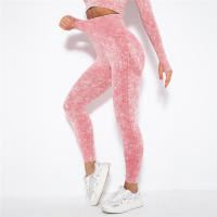 Pantalones elásticos para correr para mujer, deportes de Yoga de cintura alta sin costuras, mallas de gimnasio push-up, recién llegados - details 2