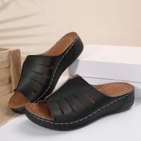 Sandalias grandes de suela gruesa para mujer, zapatos informales de suela plana, Boca de pescado, novedad de verano - details 3