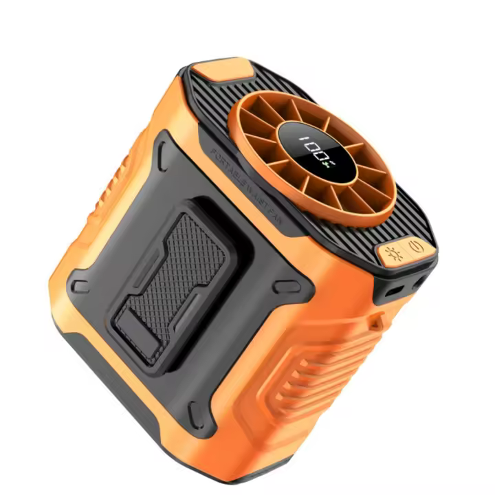 Con ventilador montado en la cintura de 100 velocidades, potentes flujos de aire, pantalla Digital, ventilador de cuello colgante, duradero, recargable por USB - 1