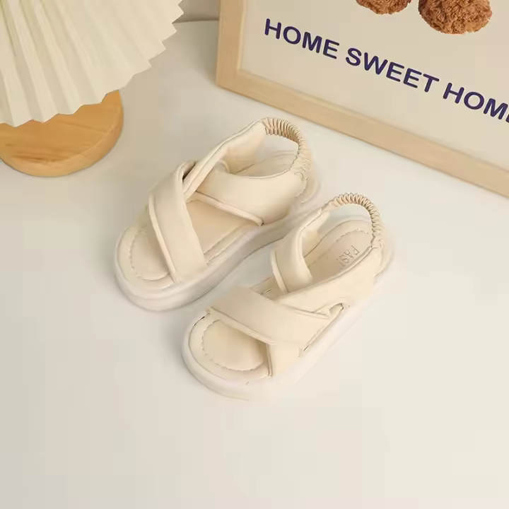 Sandalias de plataforma gruesa para niños y niñas, sandalias de playa de color sólido, versátiles, a la moda, para la escuela, 2024 - 1