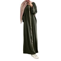 Elegante Falda Maxi de Caftán de Secuencia Larga Vestido Islámico de Moda para Mujeres - details 4