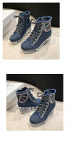 Zapatos de lona de talla grande para mujer, tacón de cuña, punta redonda muy versátil, transpirable, individual - details 3