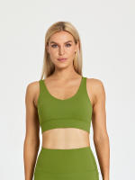 SHINBENE-Sujetador deportivo con tirantes para mujer, sostén deportivo con escote en V, espalda cruzada, acolchado, entrenamiento, Yoga - details 21