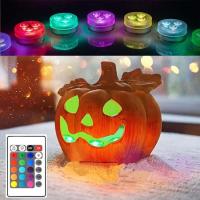 3 luces nocturnas RGB subacuáticas con control remoto LED, batería para pecera, piscina, luces de boda - details 4