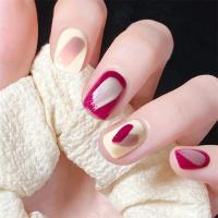 Esmaltes de Uñas de Bailarina Francesa Cubierta Completa, Desmontable, Redonda y Corta con 24 Unidades - details 1