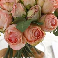 Ramo de rosas artificiales elegante y creativo, flores de rosas de seda hechas a mano de tacto Real, plantas falsas de plástico, decoración para el hogar y la Oficina - details 6