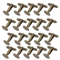20 Pieces Blank Cufflinks, Round Flat Base Pad, 12mm Findings, Bronze