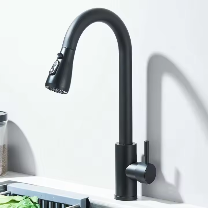 Rociador extraíble de agua fría y caliente de níquel cepillado para grifo de fregadero de cocina - 1