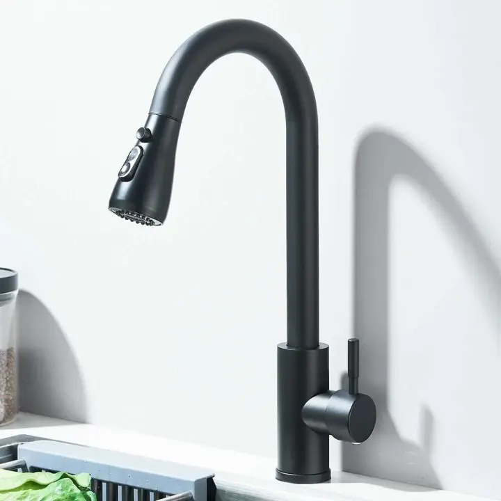 Rociador extraíble de agua fría y caliente de níquel cepillado para grifo de fregadero de cocina - 1