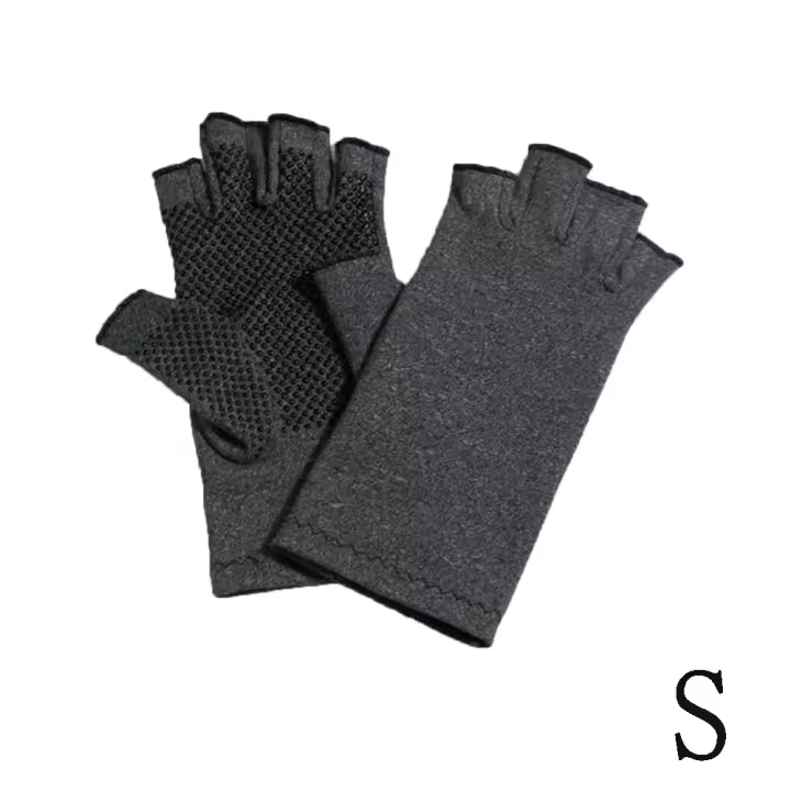 1 par de terapia de compresión para la salud, alivio del dolor, cuidado del hueso reumatoide, guantes antiartritis sin dedos, guantes magnéticos - 1