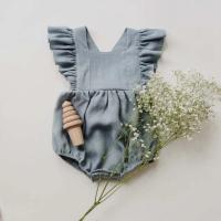 Adorable ropa de lino para bebé, body infantil con manga de encaje con volantes para niñas pequeñas, Pelele de princesa - details 4