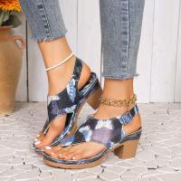Sandalias de tacón alto de verano para mujer, zapatos estampados. - details 1