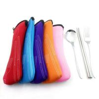 Bolsa de cubiertos portátil para palillos, cuchara, tenedor, almuerzo, cena, Camping, vajilla de viaje, solo bolsa, no incluye vajilla - details 7