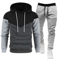 Sudadera deportiva informal para hombre, traje ajustado con costuras de Color de contraste, moda juvenil - details 4
