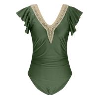 Traje de baño sexy de una pieza con ribete de encaje, traje de baño con volantes, ropa de playa para mujer, traje de baño al aire libre 2024 - details 9