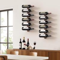 montado en la pared para 12 botellas de vino, de madera, soporte para cocina, comedor, bar - details 1
