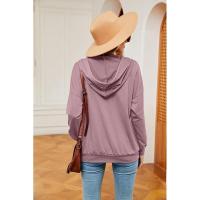 Sudadera con capucha informal para mujer, moda coreana para botones planos - details 24