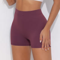 Hamidou pantalones cortos de Yoga de Color sólido para mujer, pantalones cortos deportivos elásticos de cintura alta para Fitness, glúteos de melocotón, pantalones de Yoga para correr - details 48