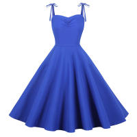 Strapless women summer solid slim a-line midi party dress - details 9