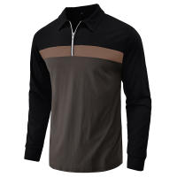 Polo camiseta de hombre 2023 otoño e invierno nueva solapa color a juego POLO camisa de comercio exterior de hombre manga larga - details 14