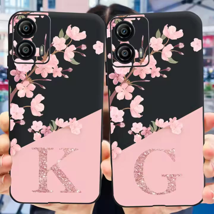 Funda de silicona suave a prueba de golpes para Motorola Moto G53 5G, funda con letras florales, carcasa de parachoques para Moto G53, funda G 53 - 1
