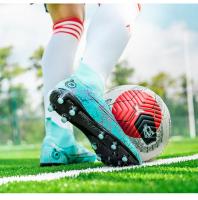 Botas de fútbol profesionales para hombre, zapatos de fútbol de Punta larga, zapatos de tobillo alto para exteriores, zapatos de entrenamiento para niños - details 4