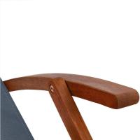 Tumbona plegable de madera de acacia, carga 160 kg, silla de jardín/playa, transpirable, ajustable, roja. - details 14