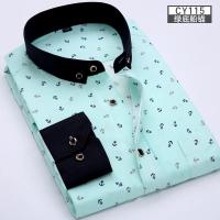 Nueva camisa de manga larga para hombre, fina, con estampado de primavera/verano, sin planchar, informal, de negocios, ajustada, a la moda, transpirable - details 9
