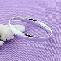 Andara-pulsera redonda de Plata de Ley  para mujer, brazalete grande Simple, regalo de joyería - details 11