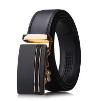 Cinturón de cuero genuino para Hombre, Cinturón Ajustable de Cuero,con Hebilla Automática - details 0