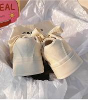 Plataforma zapatos blancos de las mujeres 2025 verano nuevos zapatos de las mujeres nicho casual zapatos de la junta estudiante versátil zapatos de lona ins marea - details 1