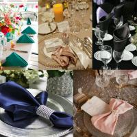Servilletas de mesa cuadradas de satén, pañuelo para bodas, fiestas, eventos, hoteles y restaurantes, suministros de decoración, 35x35cm, 10 Uds. - details 2