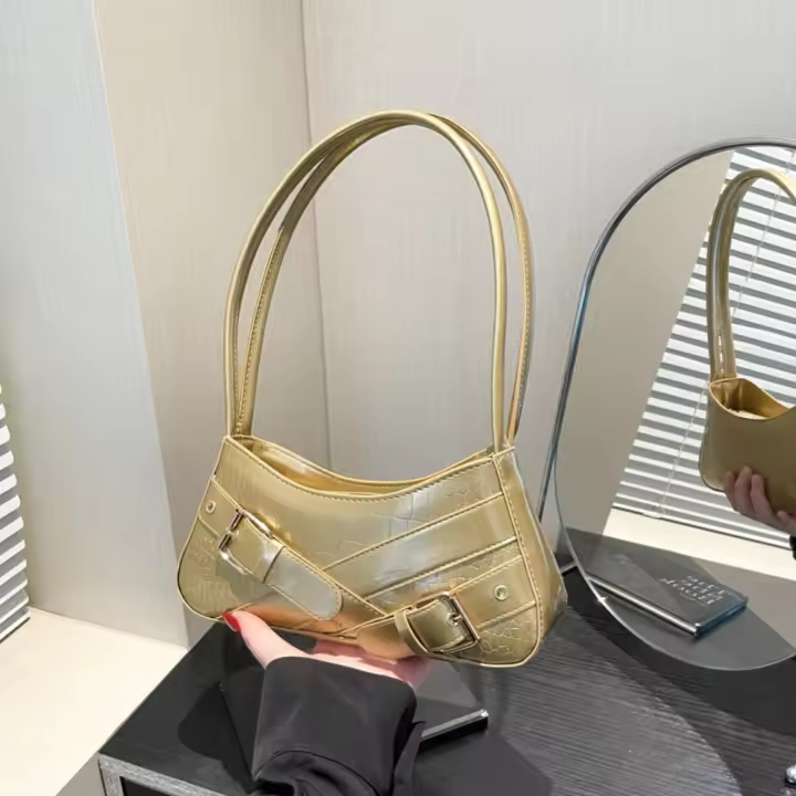 Bolso de hombro Y2K Harajuku Y2k con hebilla de cinturón de nuevo diseño dulce y fresco, bolso de mano informal punk picante para chicas y mujeres - 1