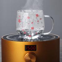 Sakura-taza de vidrio con filtro Infusor de té y tapa, juego de tazas de flores de cerezo, taza de té de flores, vasos para beber, 300Ml - details 6